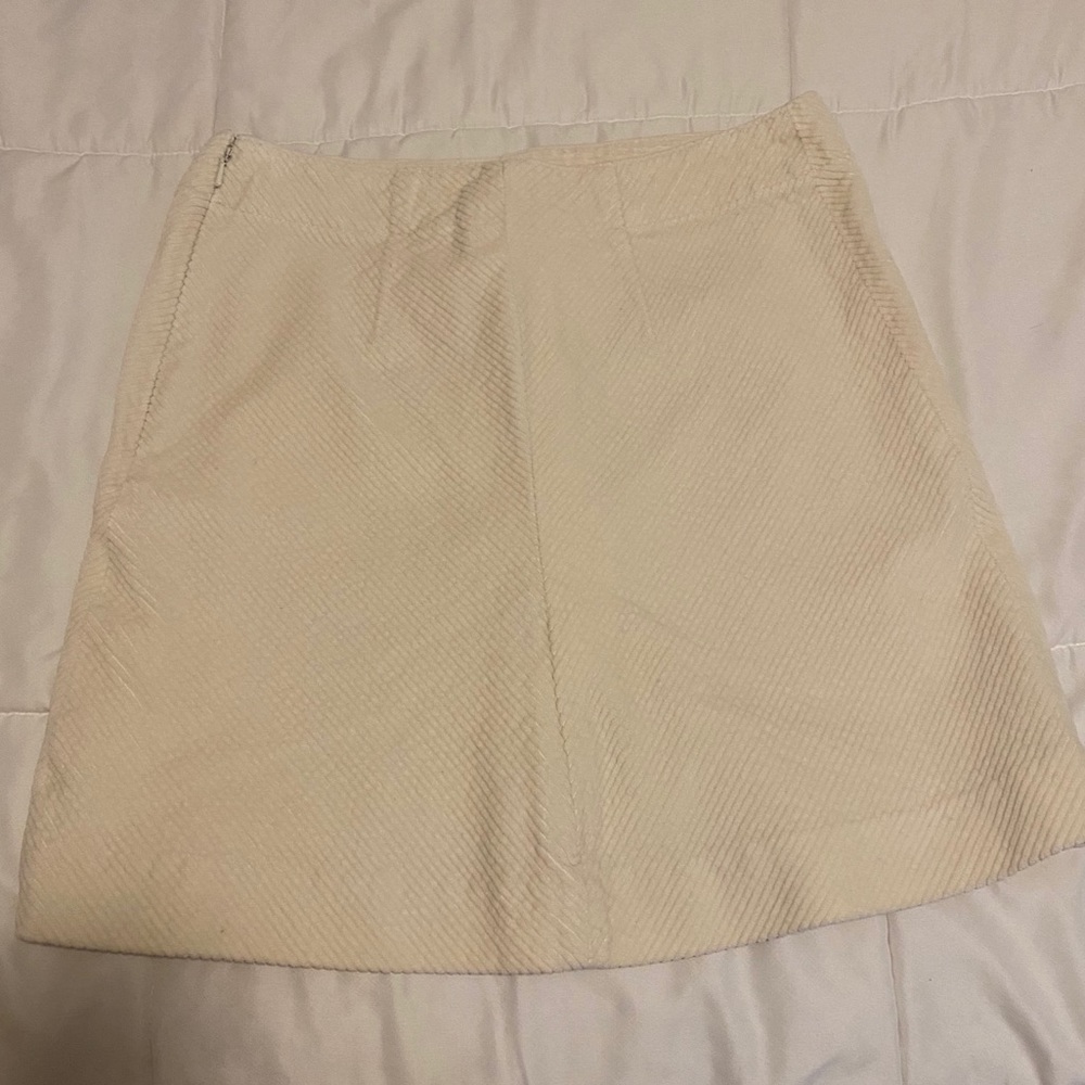 Corduroy Mini Skirt Off White